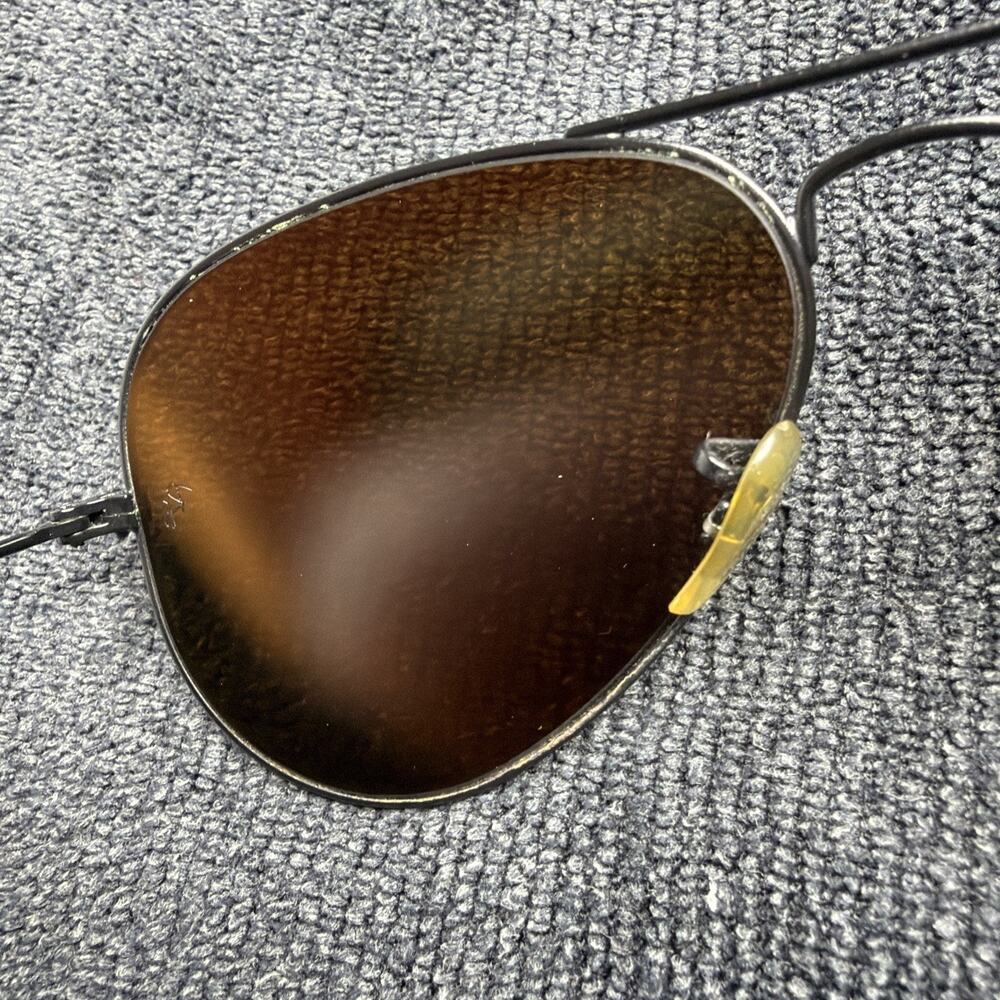 Ray-Ban RB3025 Aviator Sunglasses Mens Womens Matte Black Brown Gradient 55mm - Picture 13 of 16